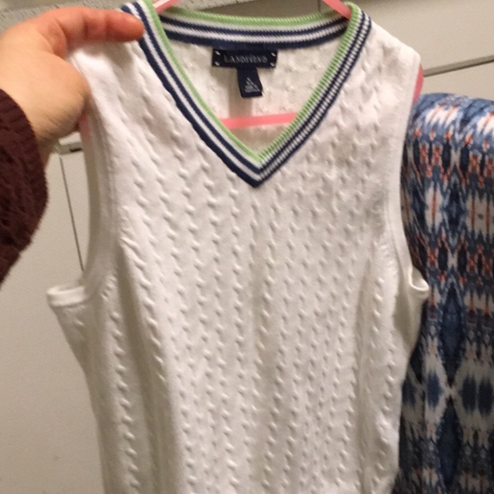 Lands’ End junior vest, white M 10-12, like new